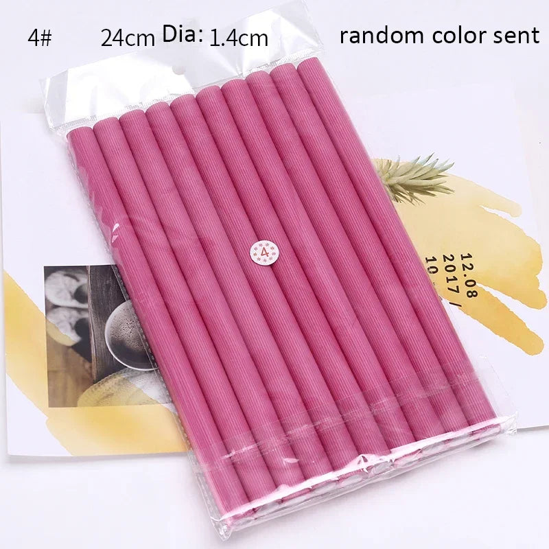 10pcs Flexible Hair Curling Rods Soft Foam Bendy Twist Flexi Rollers No Heat Styling