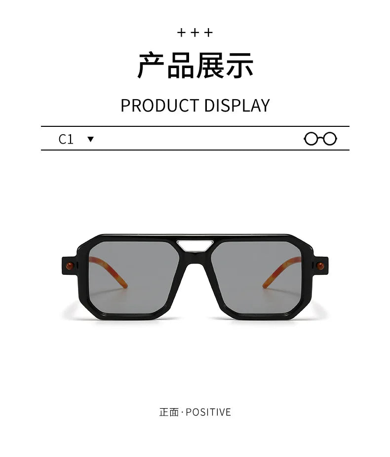 Polygon Sunglasses Rectangle Fashion Popular Women Men Shades Square Sun Glasses for Female Male Summer Traveling Glasses