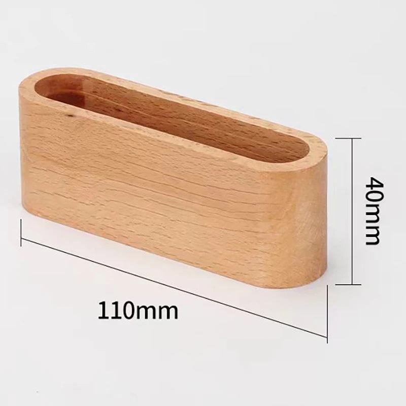 Wooden Business Card Holder with Pen Slot