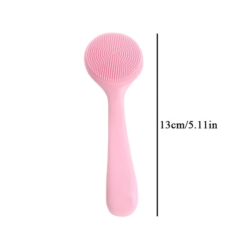 Silicone Facial Cleansing Brush – Handheld Face Scrubber for Exfoliation & Skin Massage