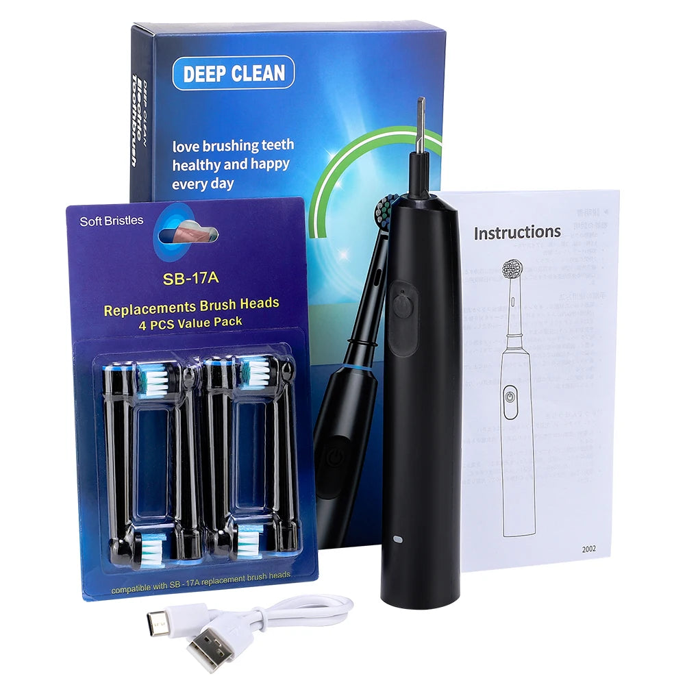 Intelligent Cordless Electric Toothbrush | USB Rechargeable Waterproof Oral Care