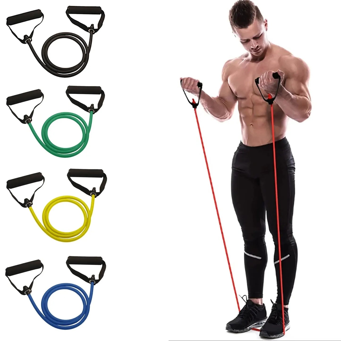 Resistance Bands with Handles – Full Body Strength Training Home Gym Set for Men & Women