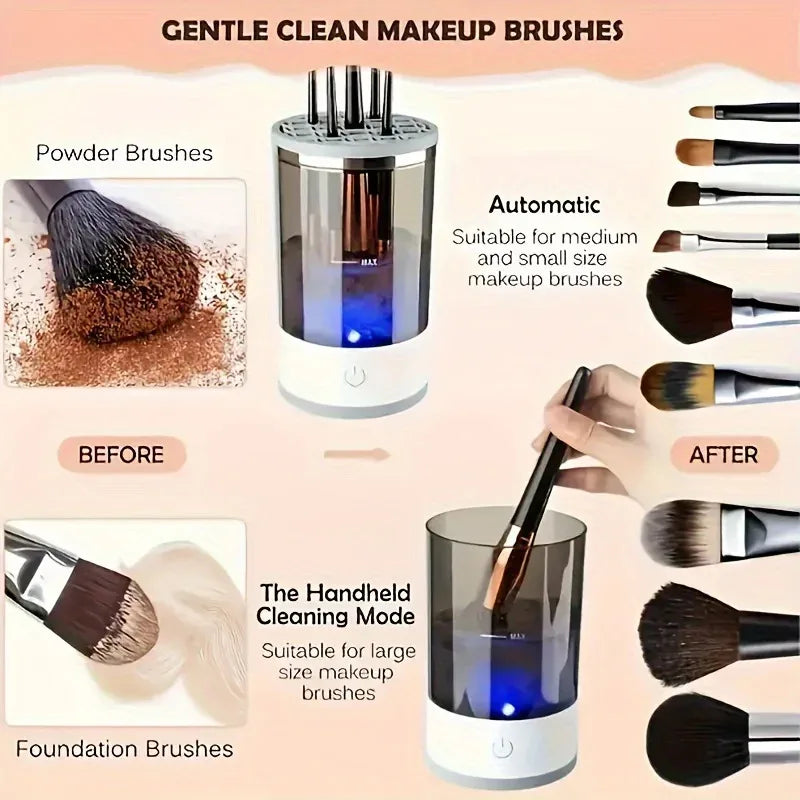USB Makeup Brush Cleaner & Dryer – Fast Plug & Play Cosmetic Brush Cleaning Tool