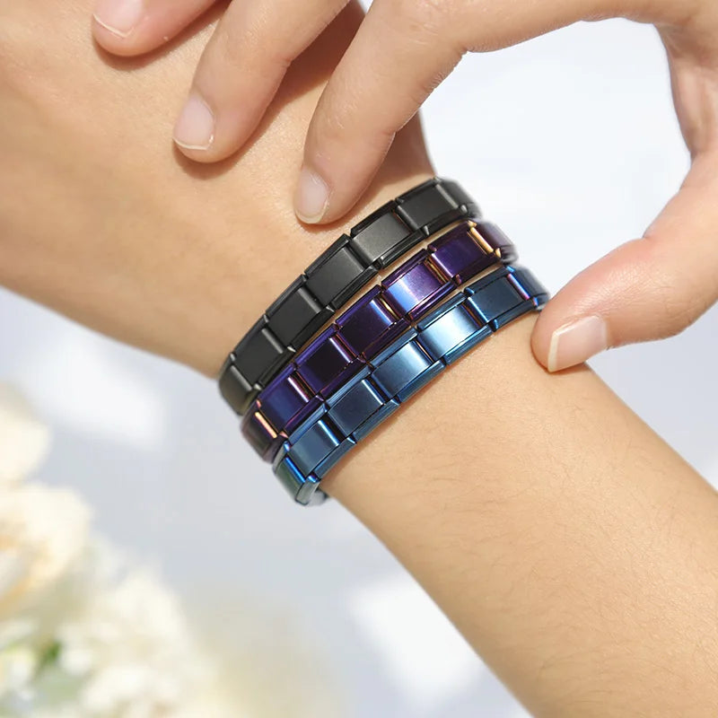 Italian Elastic Stainless Steel Charm Bracelet 9mm