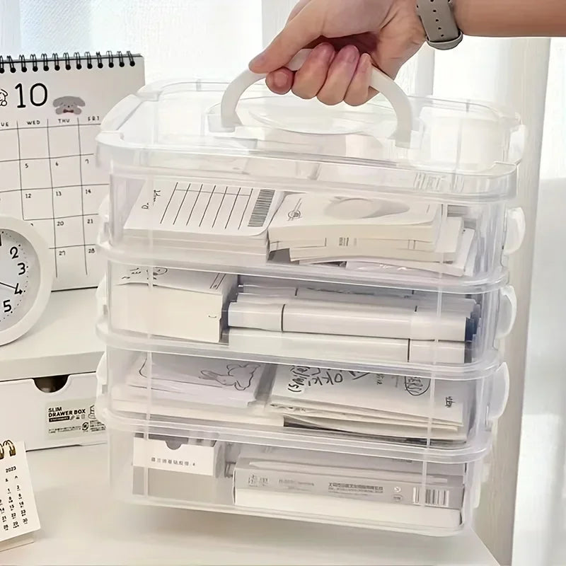4-Tier Stackable Clear Storage Box with Lid