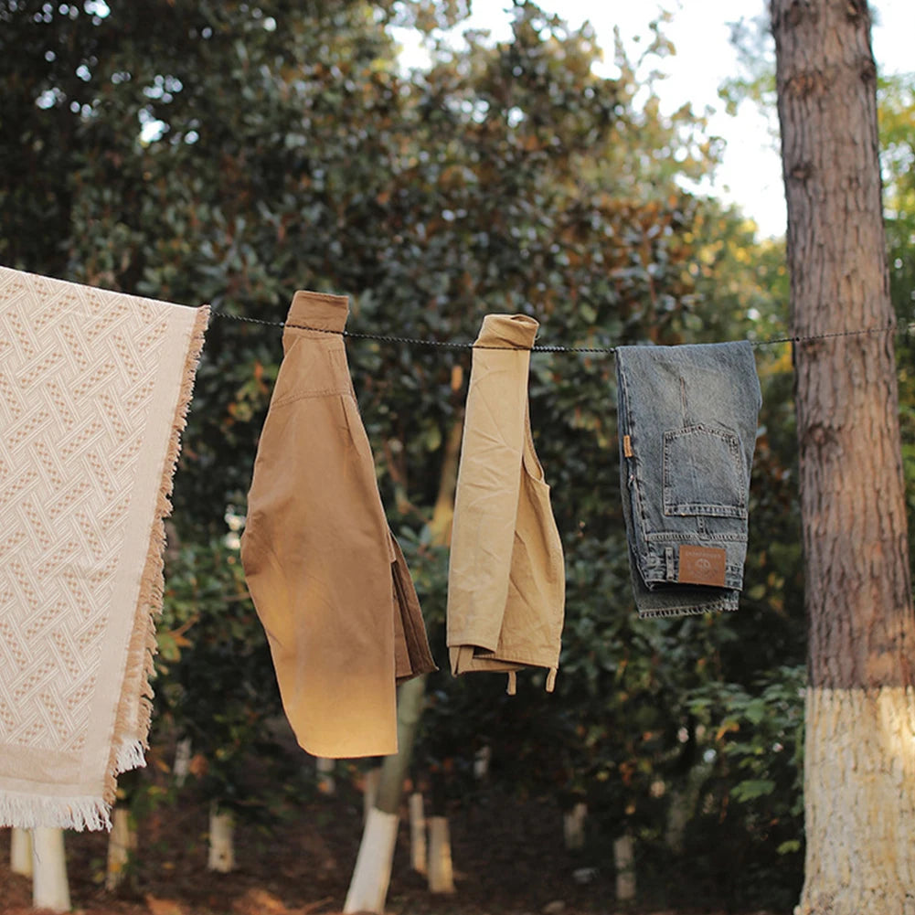 3M Stretchable Camping Clothesline | Portable Travel Drying Rope with 12 Clips