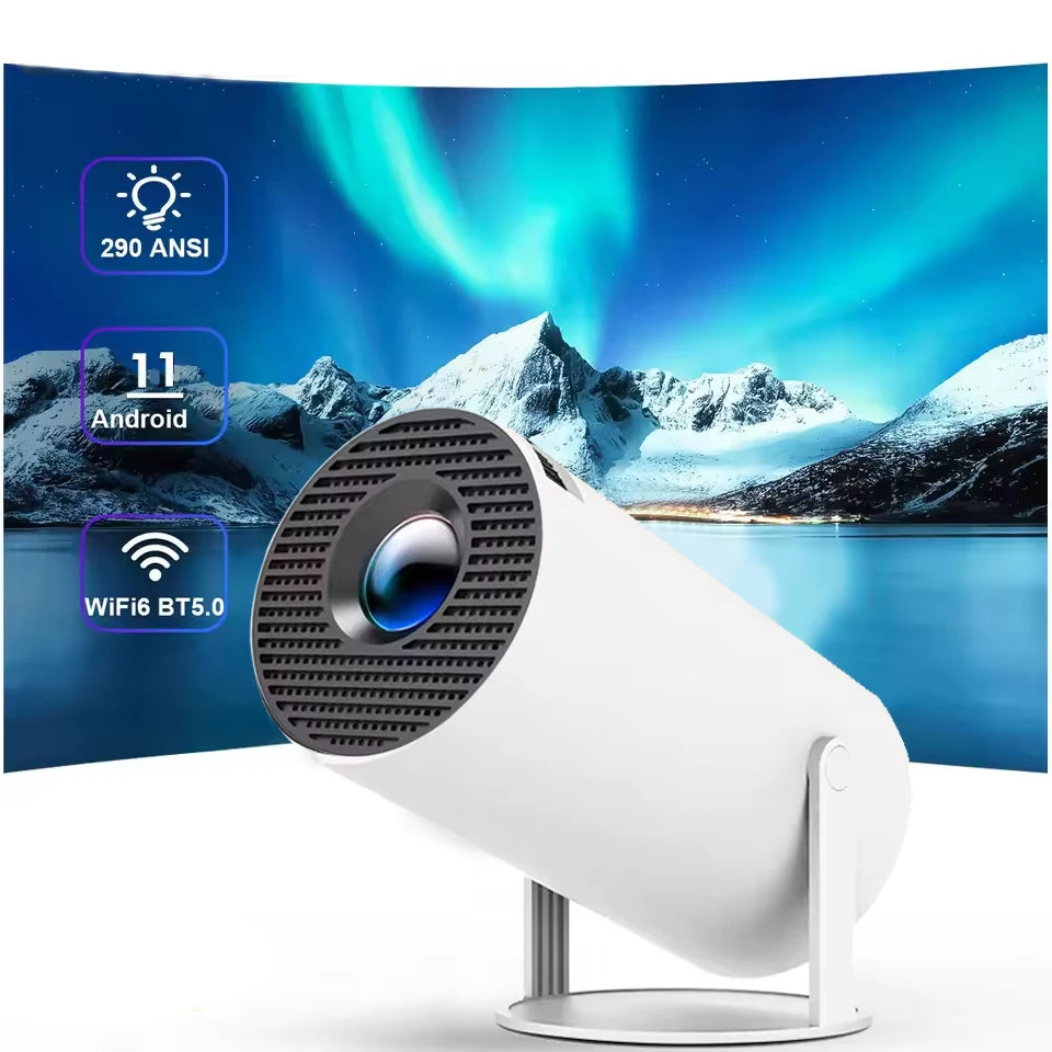 HY300 4K Mini Projector – Android 11 WiFi6 Portable Cinema