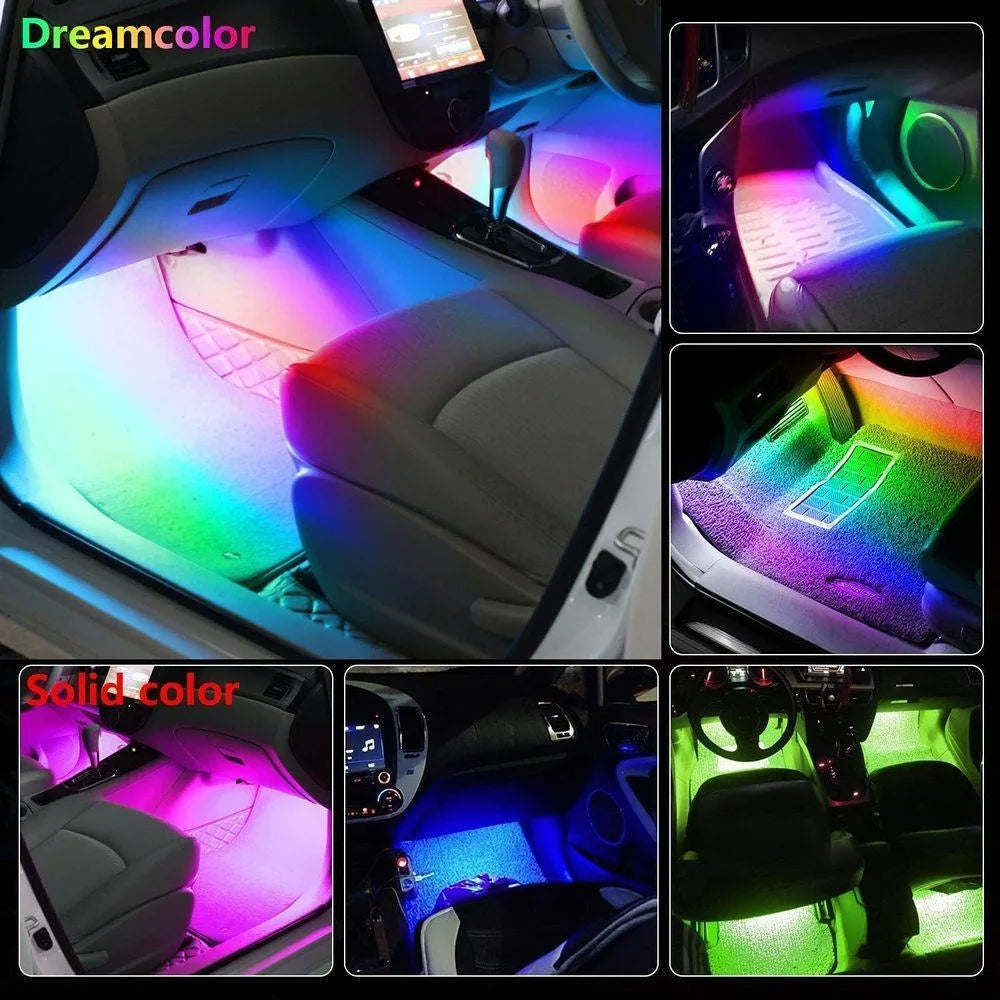 RGB Automotive Atmosphere Lamp | LED Interior Light Strip with Remote & Voice Control