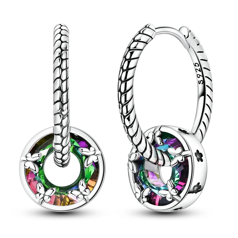 925 Sterling Silver Hoops Earrings Hypoallergenic Hoops Earrings With Zirconia Fashion High Quality Jewelry for Women Girls