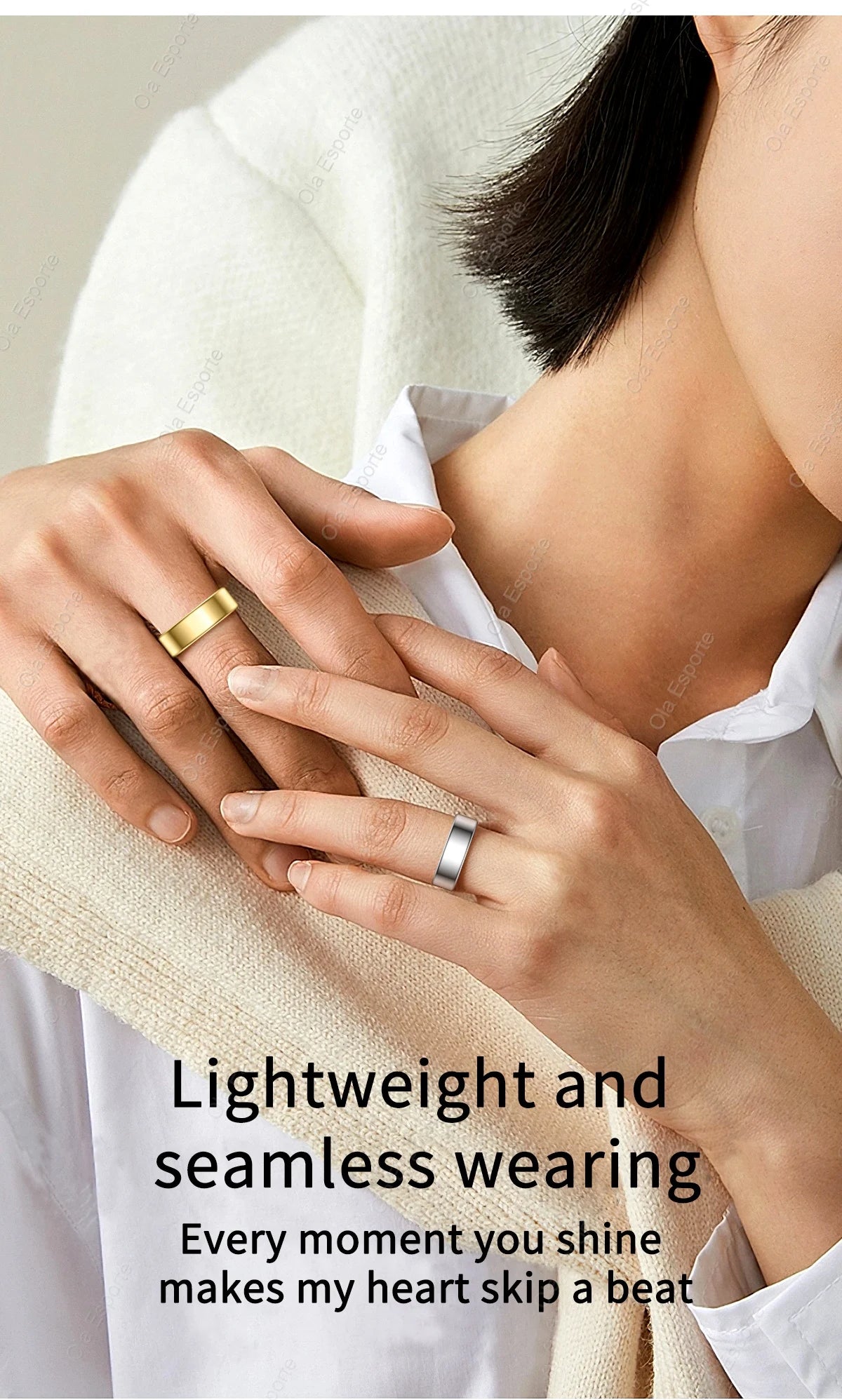 2025 New Smart Ring Men Women, Heart Rate and Blood Oxygen Monitor Smartring IP68 & 5ATM Waterproof, Multi-sport Mode Rings Man