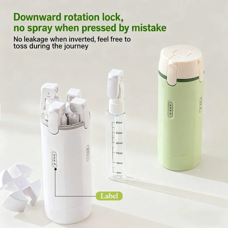 4 in 1 Leakproof Travel Emulsion Dispenser Bottle Set with Labels for Toiletries