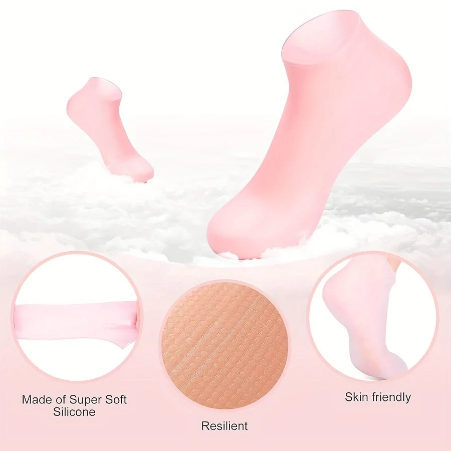 1 Pair Silicone Gel Moisturizing Socks Dry Cracked Feet Repair Heel Care Tool