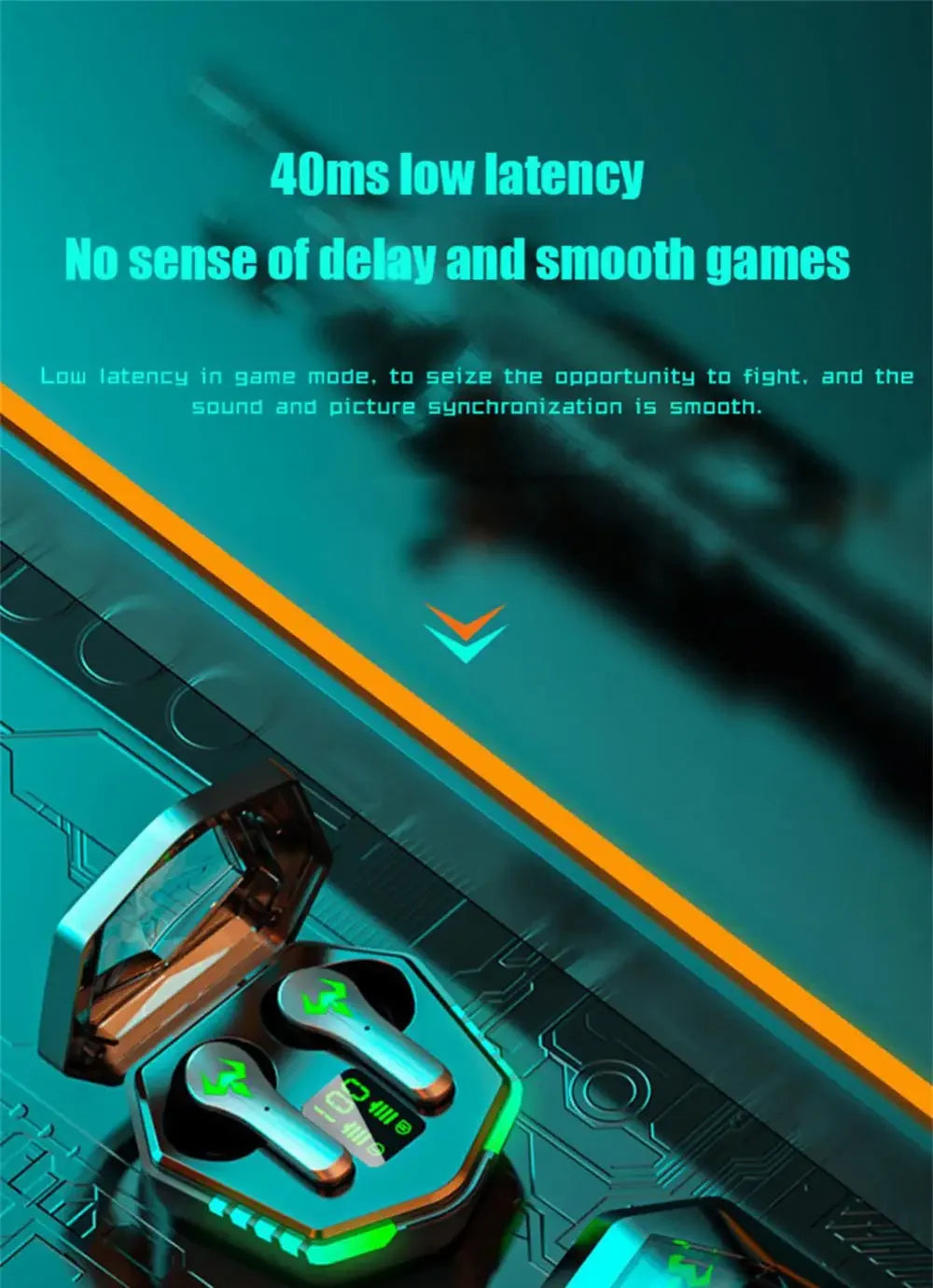 TWS N35 Bluetooth Gaming Earbuds with Digital Display