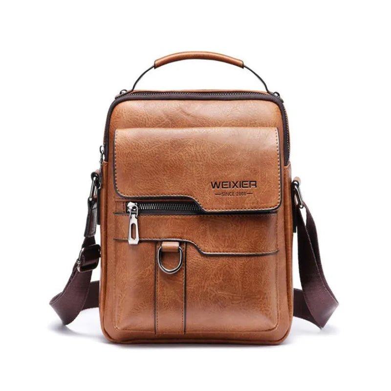 Men's Durable Leather Shoulder Bag High Quality Crossbody Sling Pack for Travel and Fashion