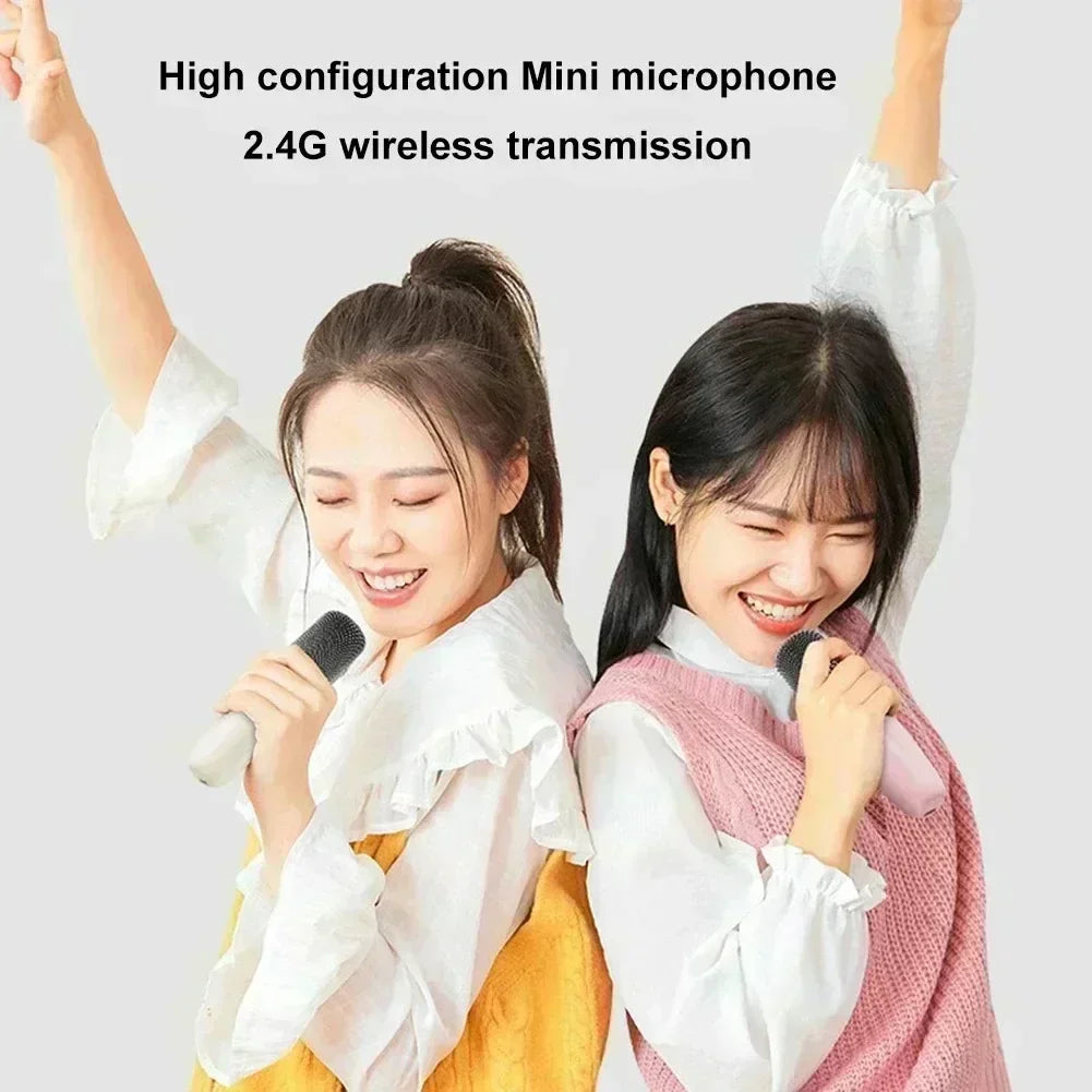 K12 Portable Mini Karaoke Machine Bluetooth Speaker with 1 or 2 Wireless Microphones