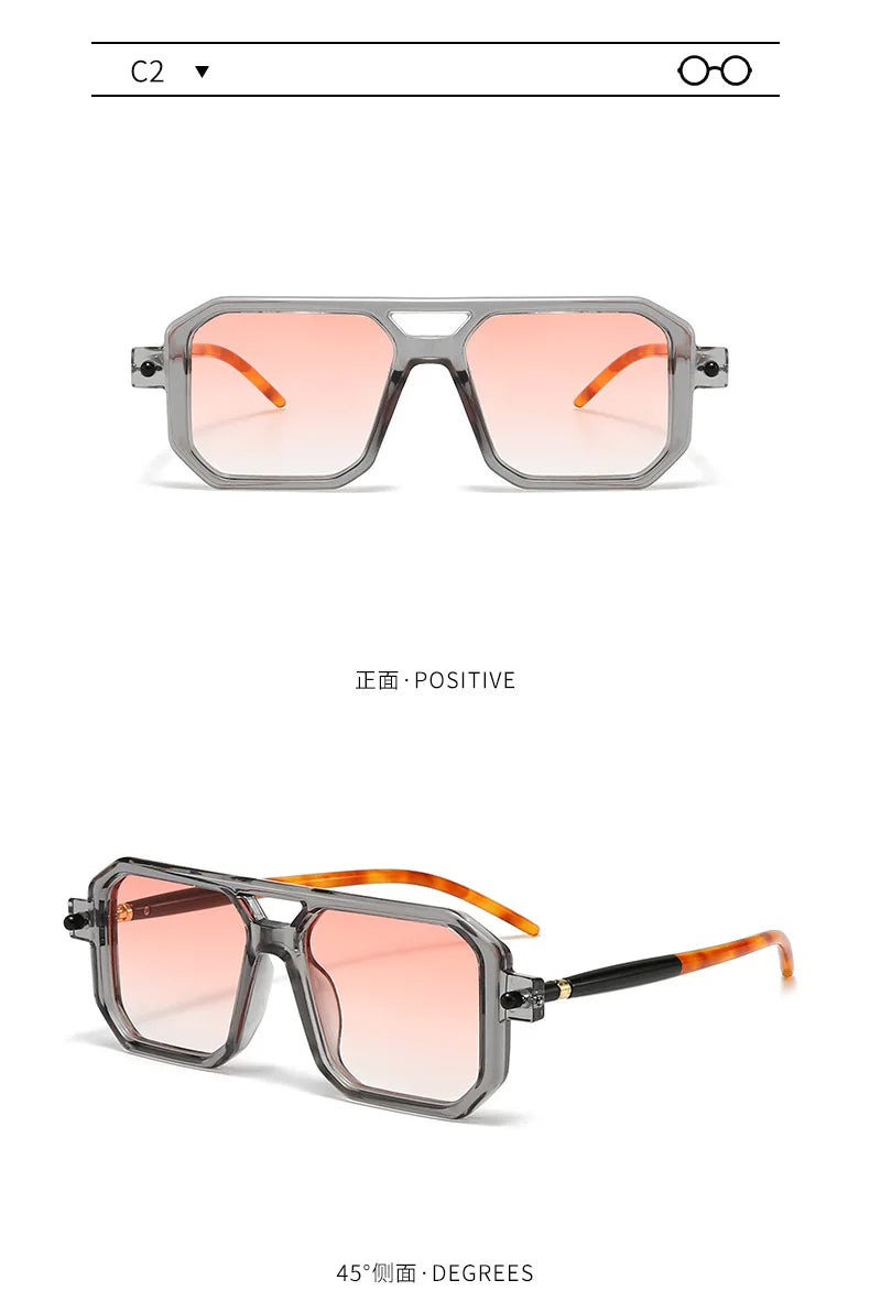 Polygon Sunglasses Rectangle Fashion Popular Women Men Shades Square Sun Glasses for Female Male Summer Traveling Glasses