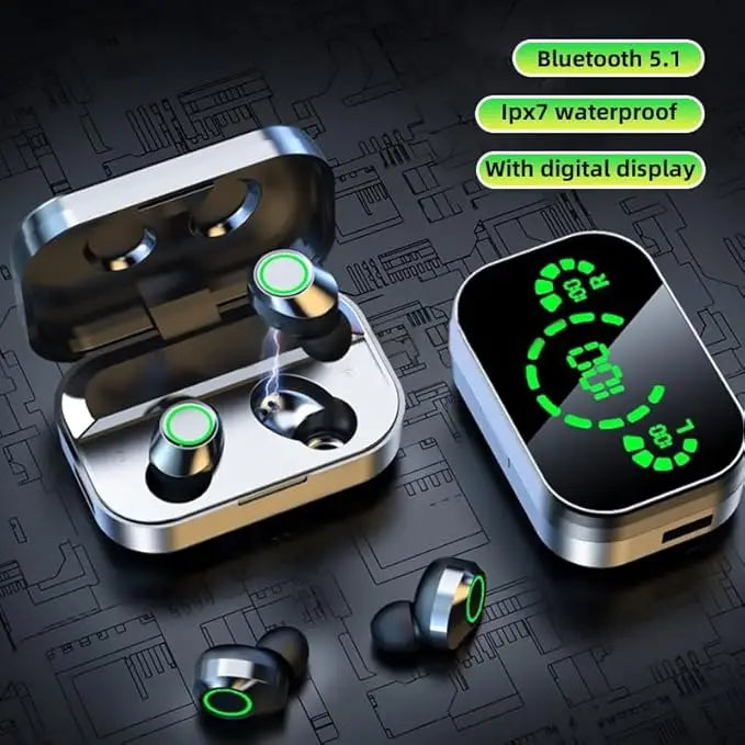 True Wireless Earbuds Bluetooth 5.3 Headphones LED Charging Case Touch Control