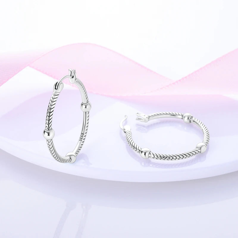 925 Sterling Silver Hoops Earrings Hypoallergenic Hoops Earrings With Zirconia Fashion High Quality Jewelry for Women Girls