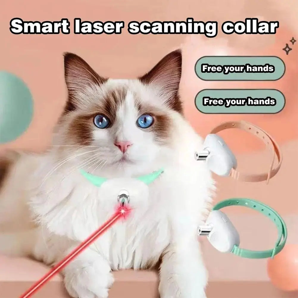 Wearable Automatic Cat Laser Collar | Hands-Free Interactive LED Exercise Toy