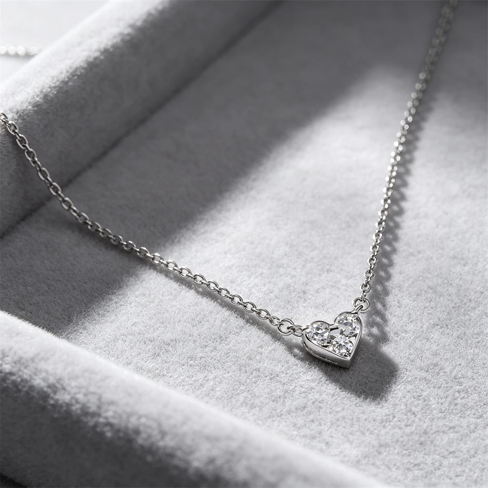 925 Sterling Silver Colorful Heart Necklace 2026