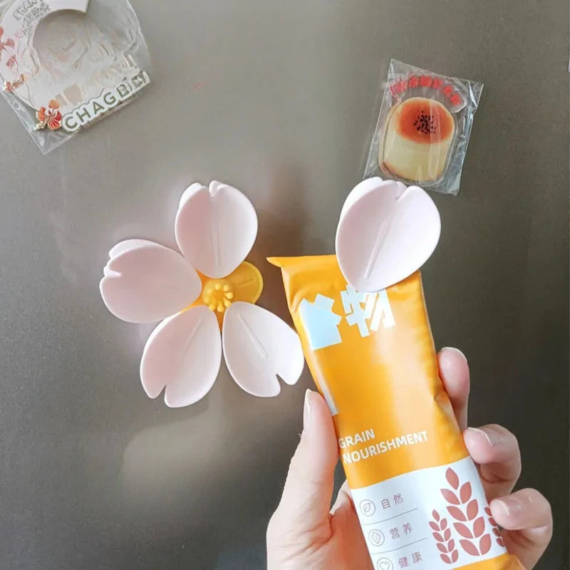 Sakura Magnetic Snack Clip – Flower Fridge Seal Clip Set