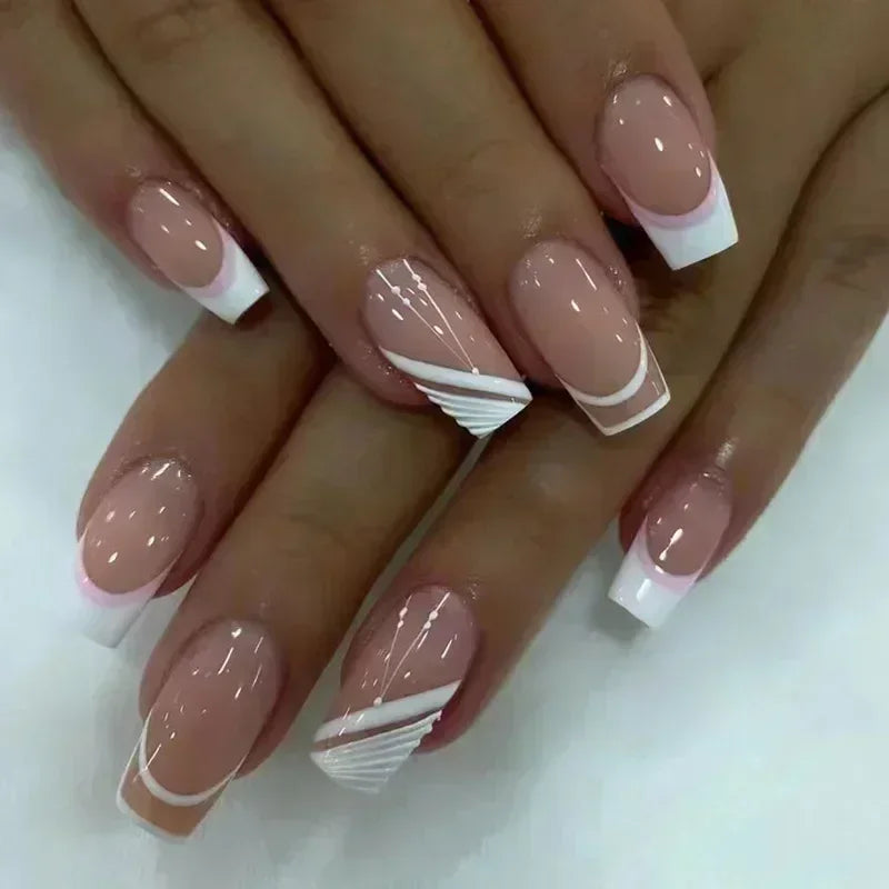 24Pcs Press on Fake Nails Short Square Black Starlit Sky Full Cover Tips