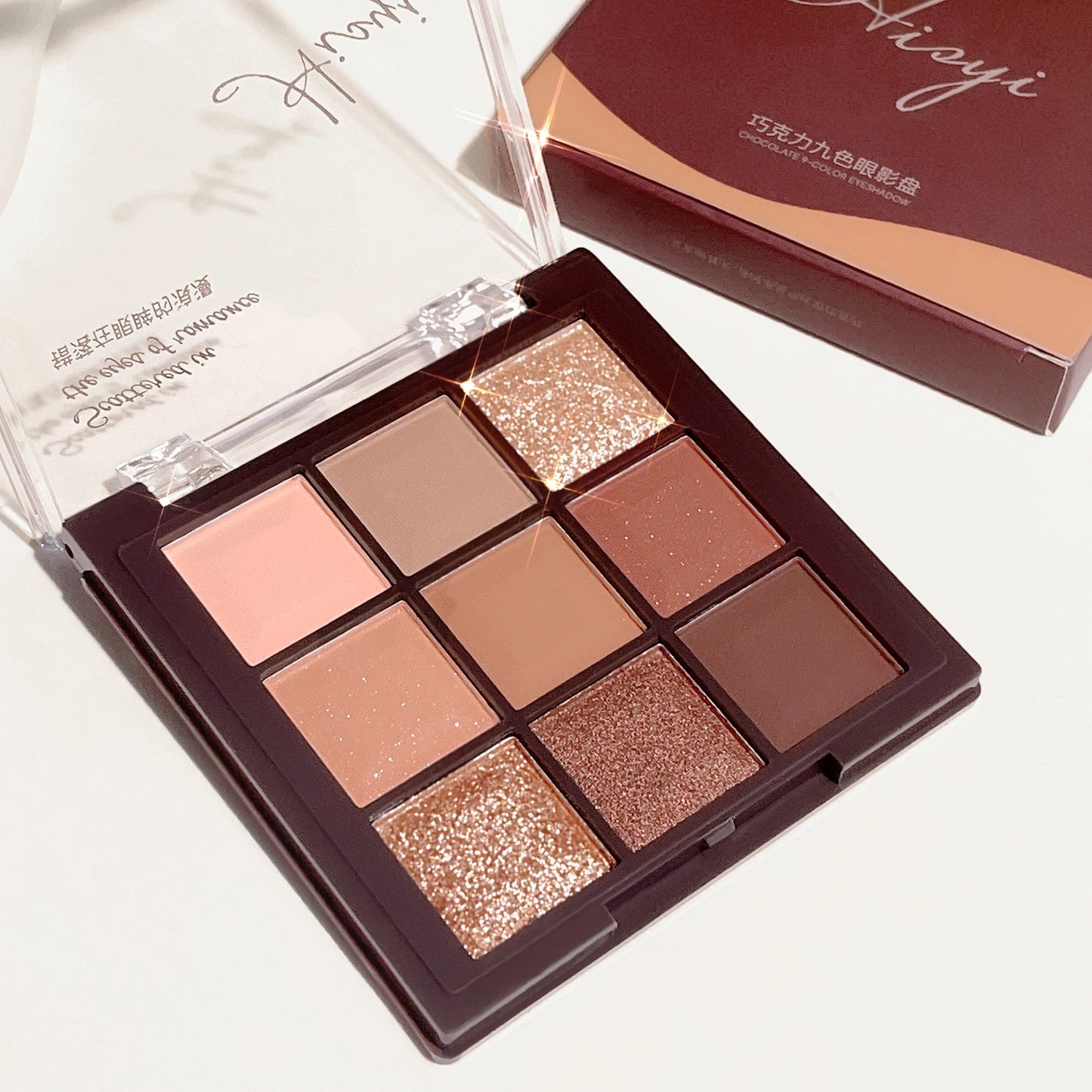 9 Color Mocha Chocolate Eyeshadow Palette Matte Shimmer Neutral Nude Makeup