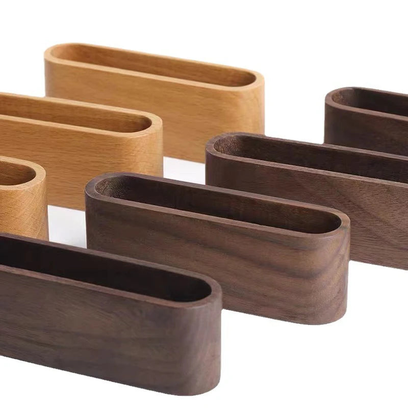 Wooden Business Card Holder with Pen Slot