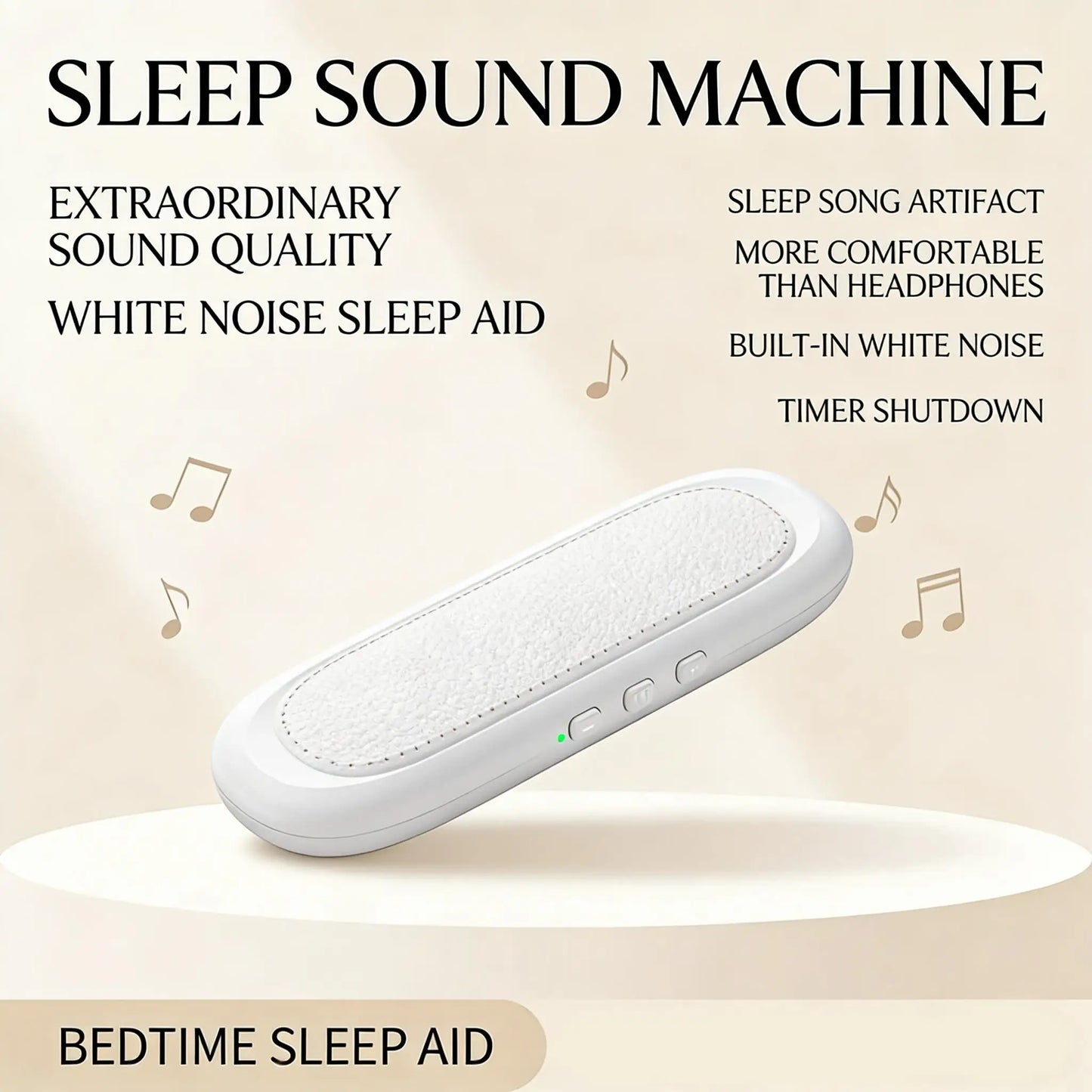 Bone Conduction Pillow Speaker Bluetooth Under Pillow Sleep Aid White Noise Machine Sound Box for Side Sleeper Gift
