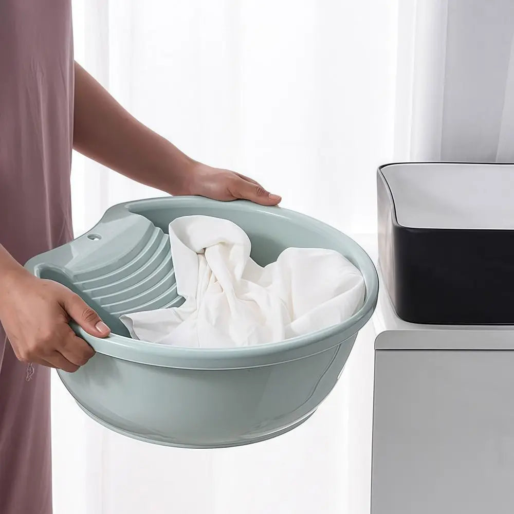 2IN1 Washboard Basin Plastic Non-Slip Underwear Cleaning Basin Convenient Lightweight Laundry Tub For Hand Washing Clothes