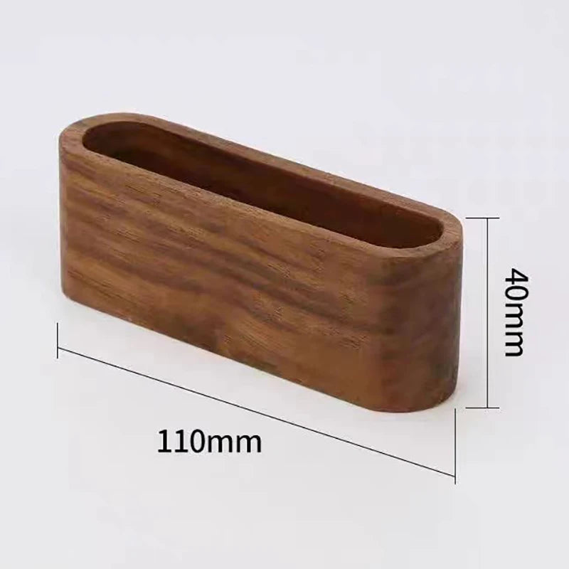 Wooden Business Card Holder with Pen Slot