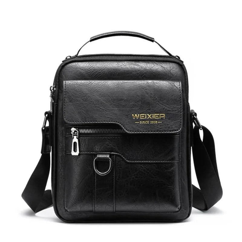 Men's Durable Leather Shoulder Bag High Quality Crossbody Sling Pack for Travel and Fashion