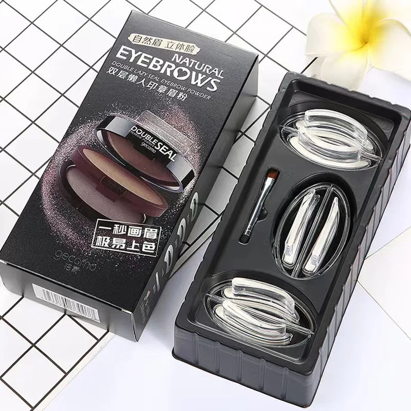 Waterproof Eyebrow Stamp Powder Kit