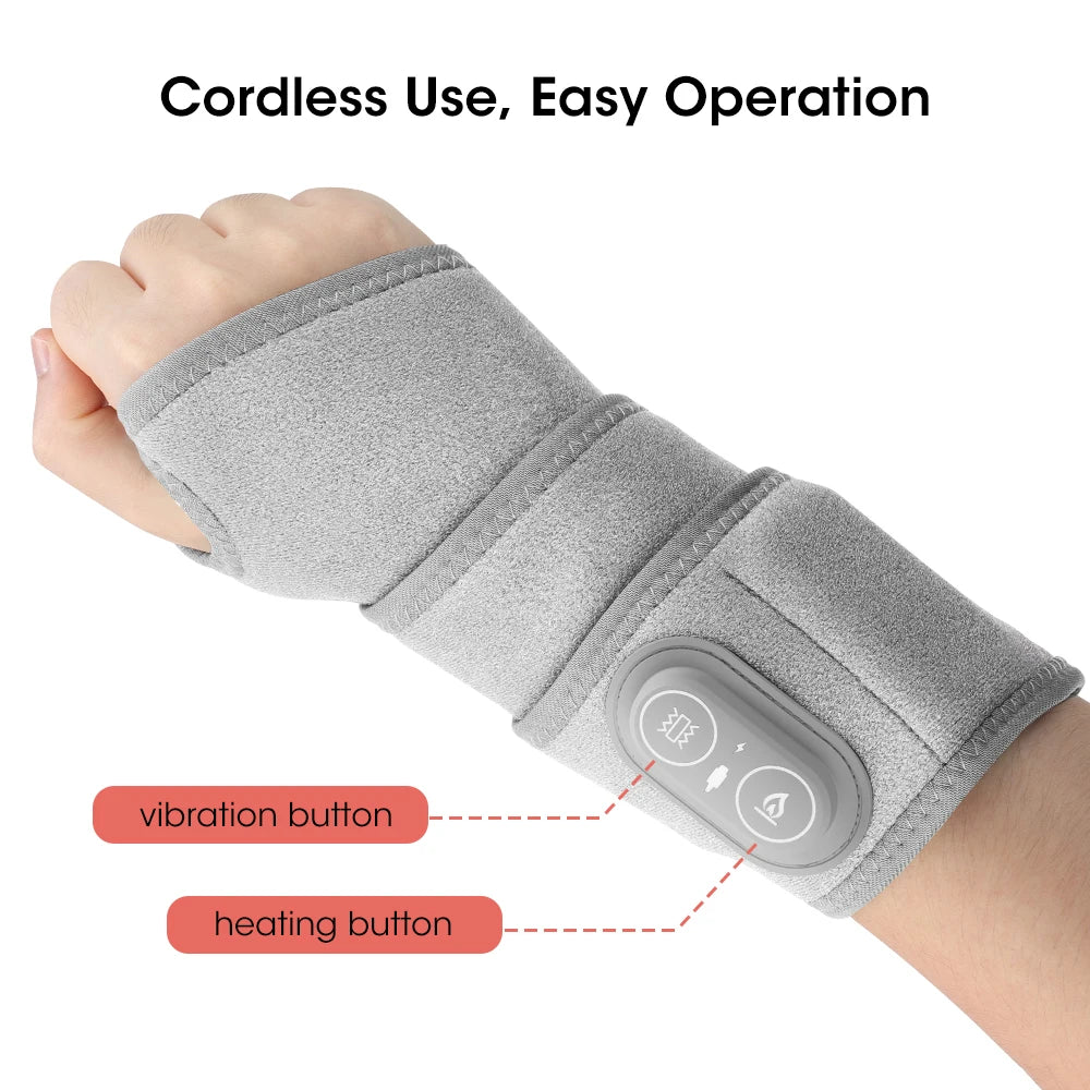 Red Light Therapy Wrist Massager Electric Infrared Heating Pad Vibration Wrap