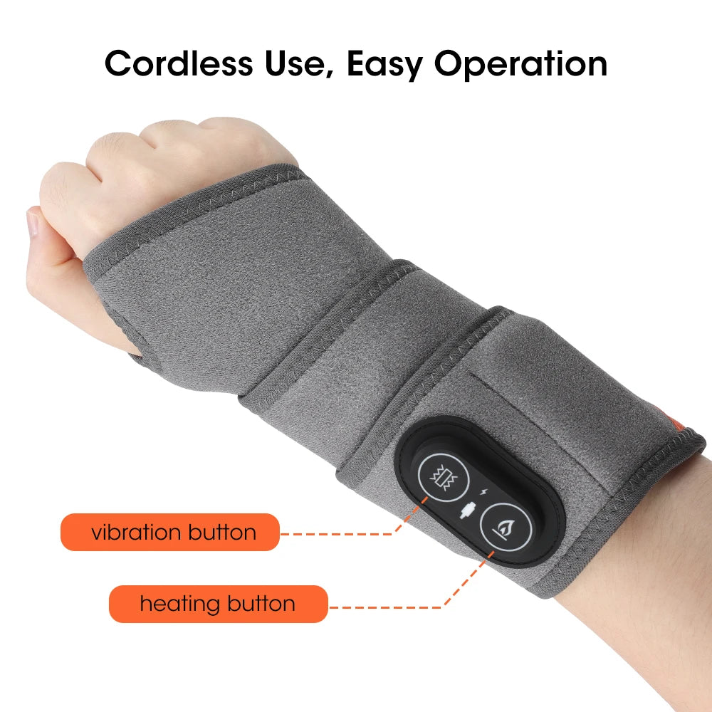 Red Light Therapy Wrist Massager Electric Infrared Heating Pad Vibration Wrap