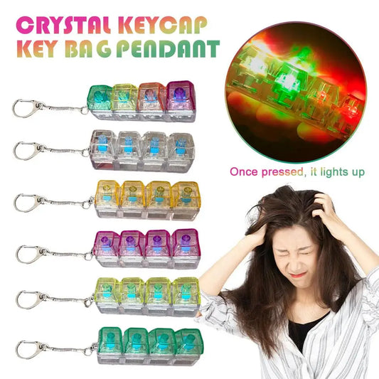 LED Keyboard Fidget Keychain – Clicker Stress Relief Toy