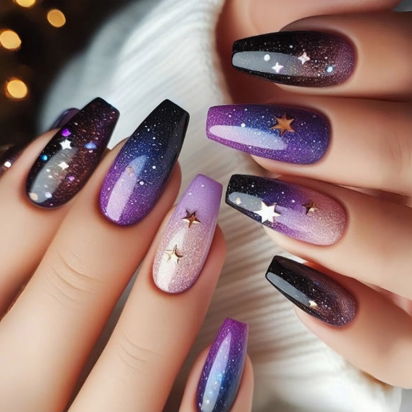 24pcs Simple French Press on Nails Tips Love Stripe Design Short Square False Nails Woman Acrylic Full Cover Nail Art Fake Nail