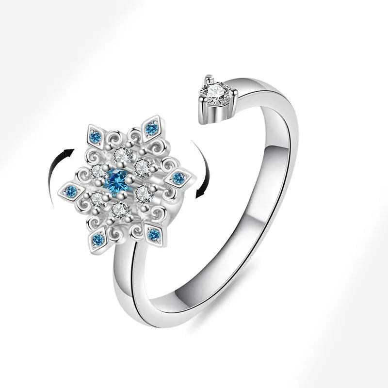 925 Sterling Silver Rotatable Sunflower Ring