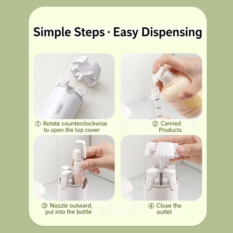 4 in 1 Leakproof Travel Emulsion Dispenser Bottle Set with Labels for Toiletries