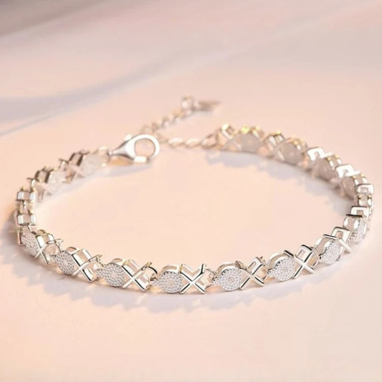 925 Sterling Silver Crystal Adjustable Knot Bracelet