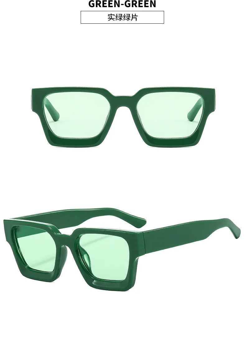 Fahion Vintage Small Square Sunglasses Men Women Retro Brand Designer Green Sun Glasses Unisex Ins Popular Shades Eyewear UV400