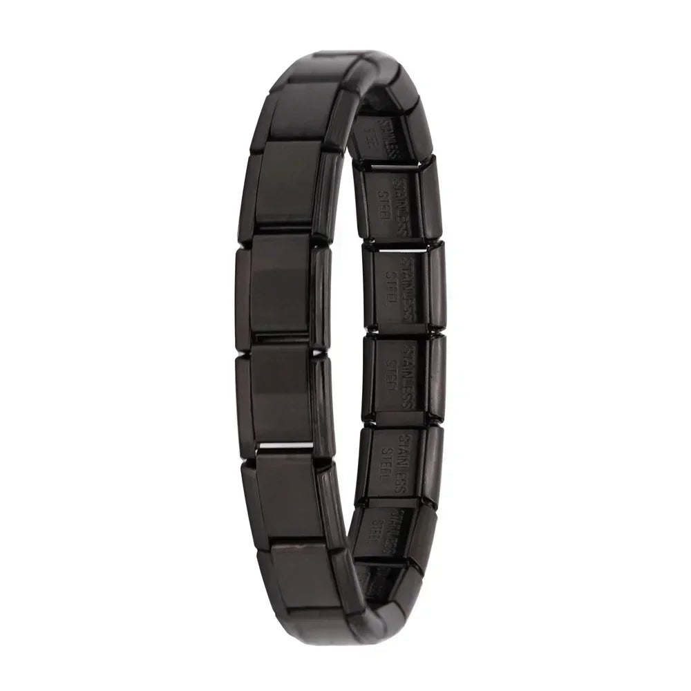 Italian Elastic Stainless Steel Charm Bracelet 9mm