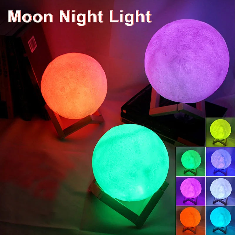 3D LED Galaxy Moon Book Light | Enchanting Night Light & Bedroom Decoration