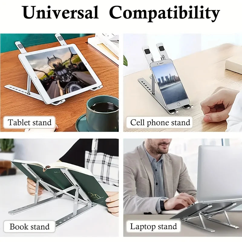 Adjustable Laptop Stand Foldable Portable – Ergonomic Notebook & Tablet Holder for MacBook, iPad & Laptops