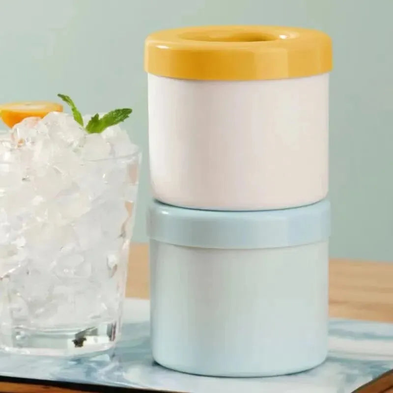 Silicone Round Ice Cube Mold Bucket Refrigerator Freeze Storage Maker Cups