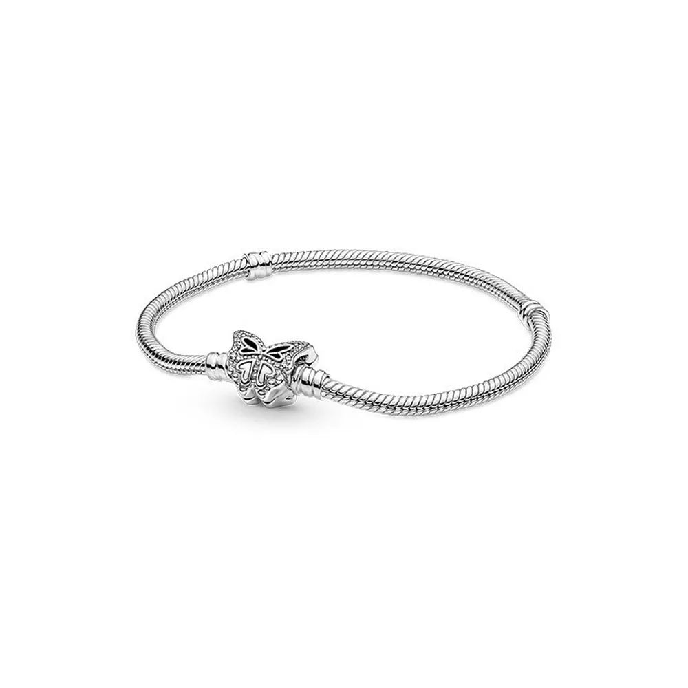 Hot Selling 925 Silver Flower Shaped, Heart Shaped, Butterfly Bracelet, Suitable For European Women's Fashionable Luxury Jewelry