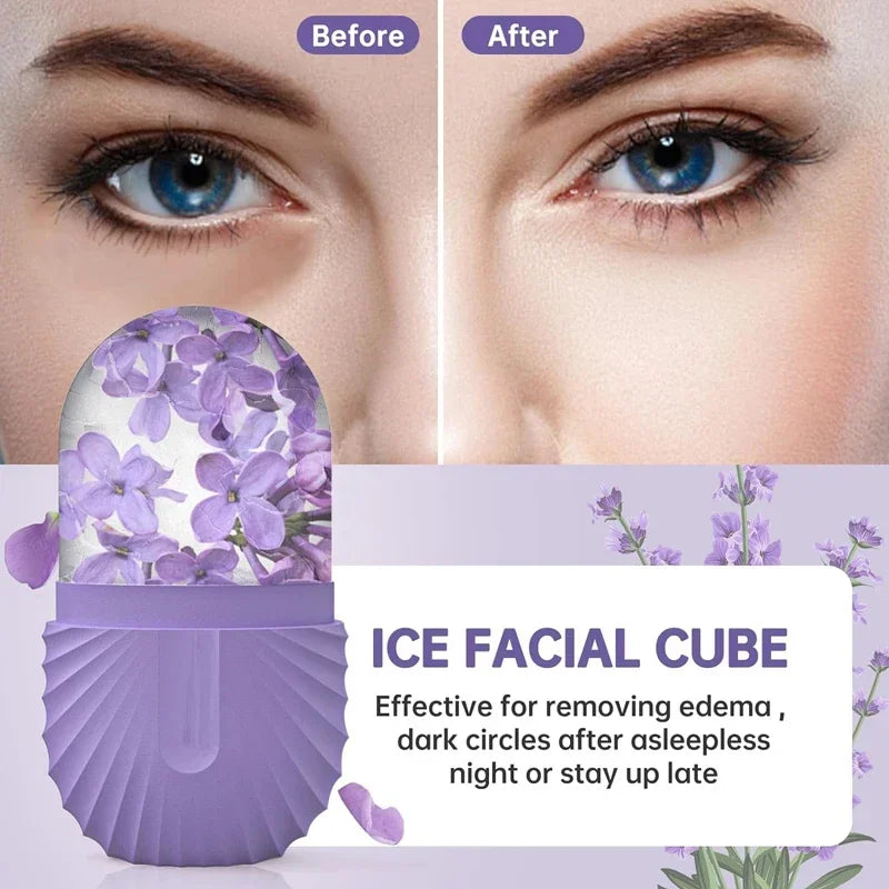 Ice Face Roller – Silicone Ice Cube Facial Massager for Puffy Eyes, Pore Tightening & Skin Refresh