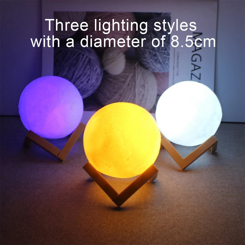 3D LED Galaxy Moon Book Light | Enchanting Night Light & Bedroom Decoration