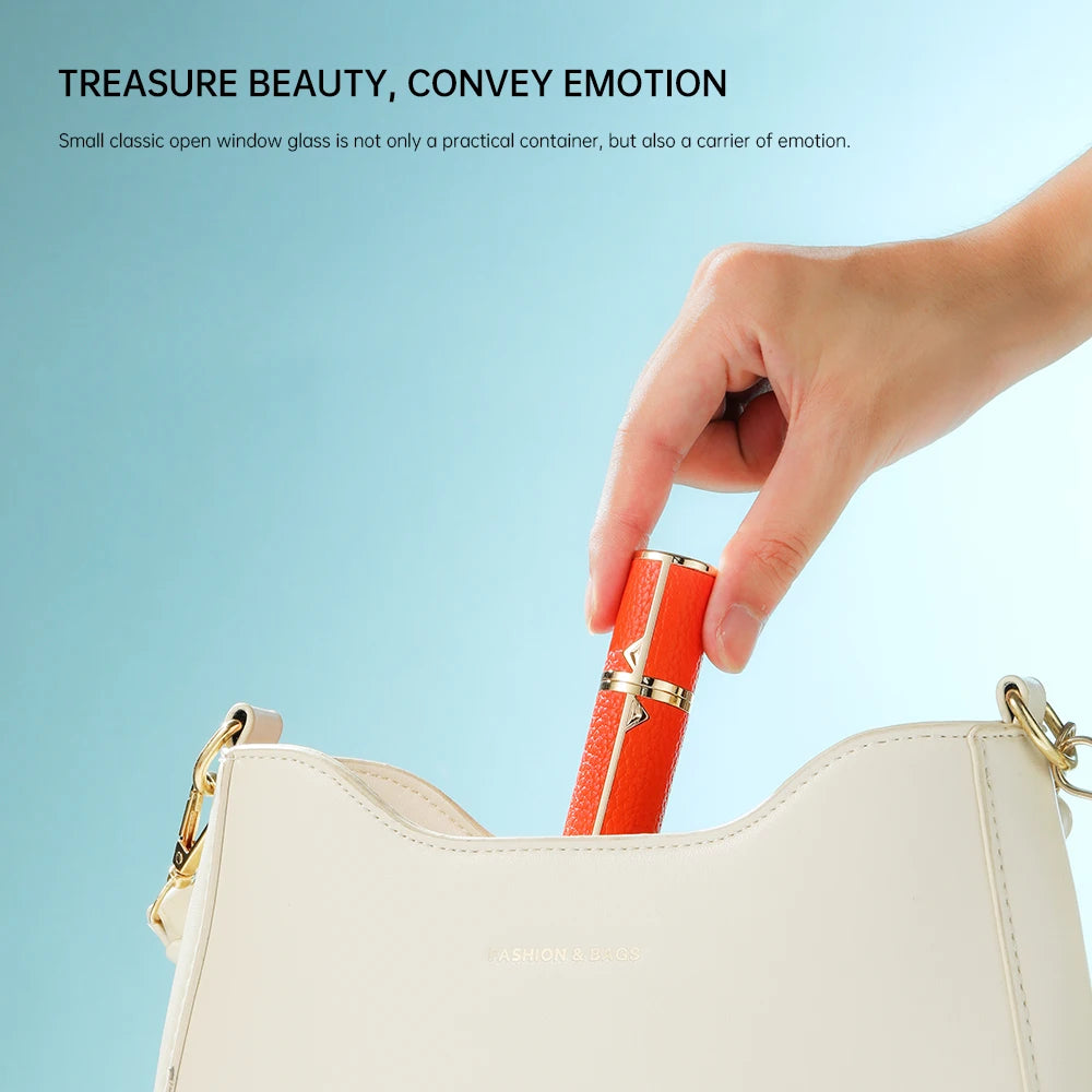 8ml Magnetic Leather Perfume Atomizer – Portable Refillable Travel Cologne Spray Bottle