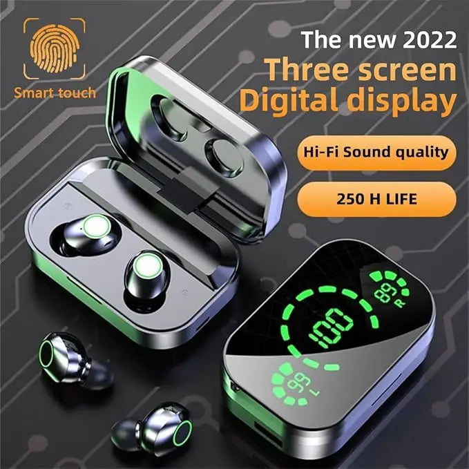 True Wireless Earbuds Bluetooth 5.3 Headphones LED Charging Case Touch Control